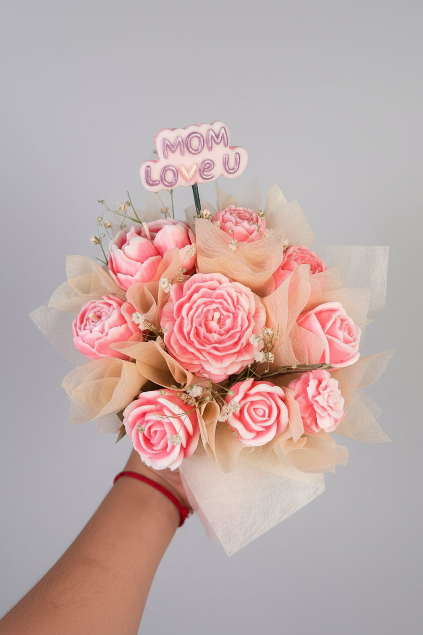 Flower Candle Bouquet - Handmade Scented